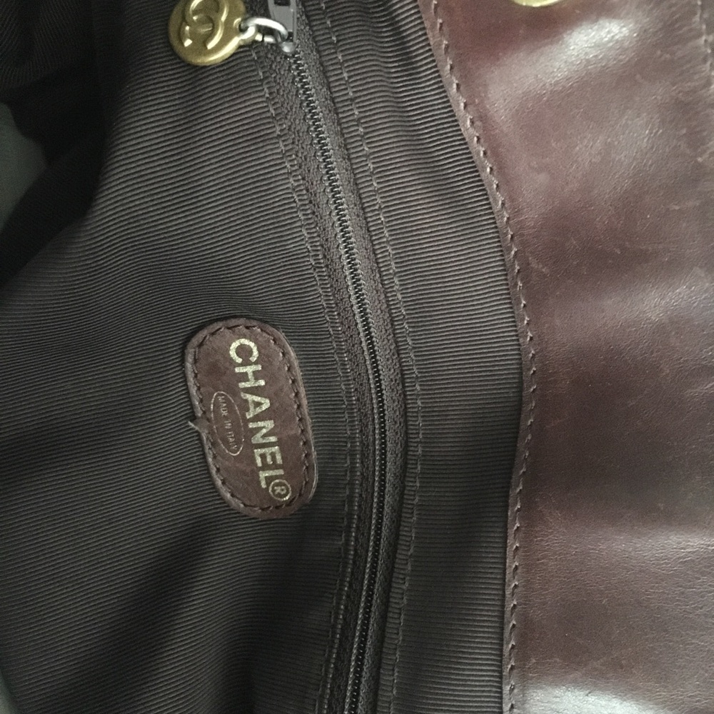 Authentic Chanel denim and brown leather - Picture 4 of 8